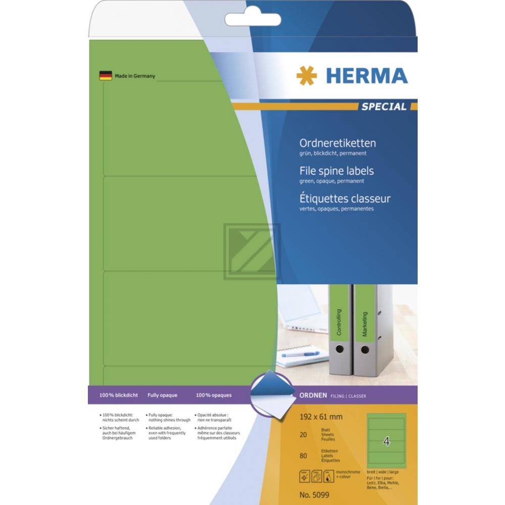 Herma Ordneretiketten grün 192 x 61 mm Papier blickdicht Inh.80 St.