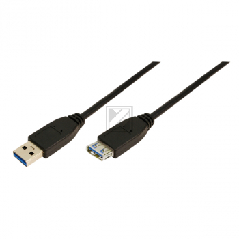 LogiLink USB Kabel, USB 2.0, male/female 5 m, schwarz