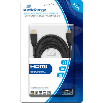 MEDIARANGE HDMI KABEL 5m MRCS158 schwarz