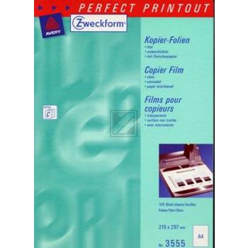 AZ Kopierfolien 3555 A4 klar  Inh.100 Avery Zweckform