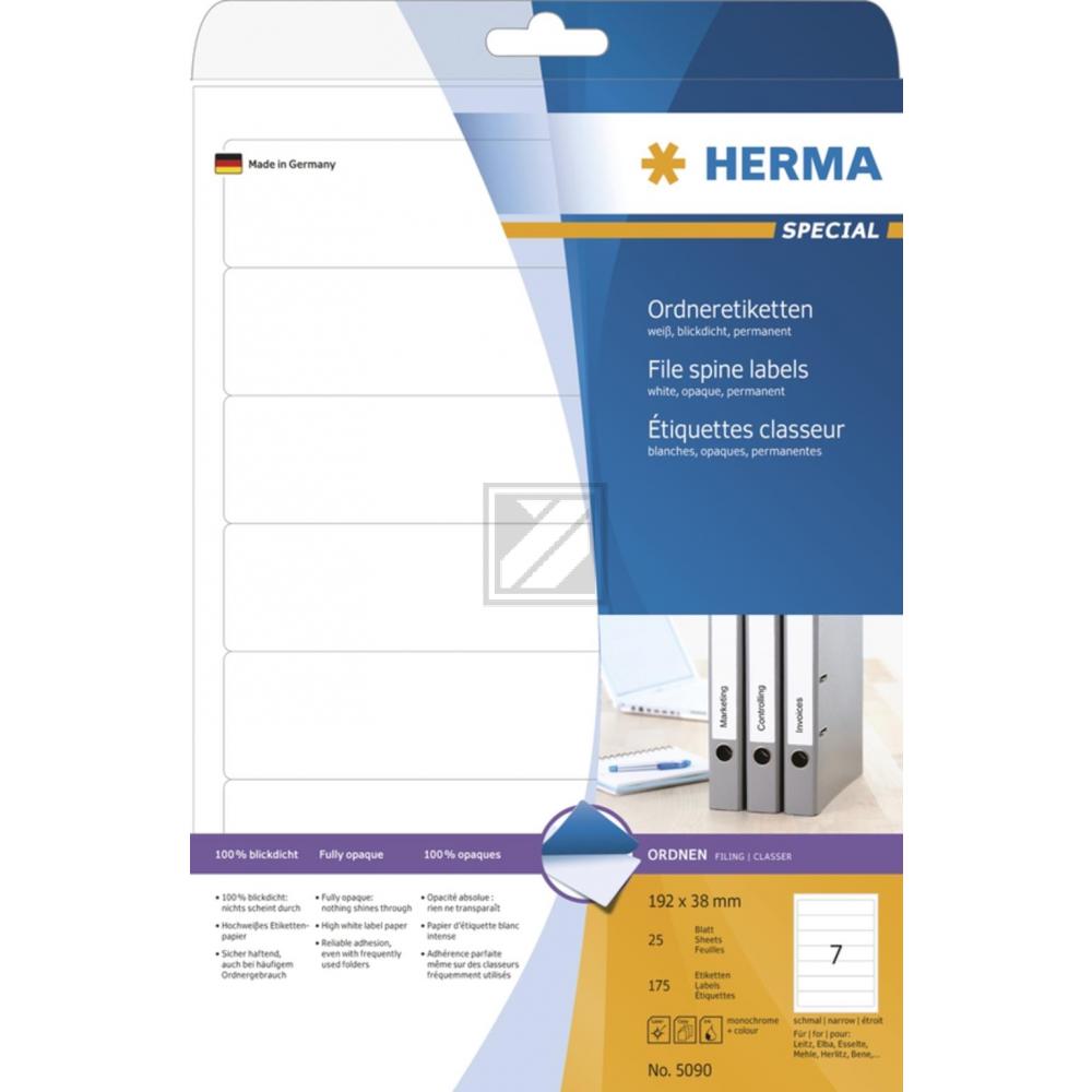 Herma Ordneretiketten weiß 192 x 38 mm Papier blickdicht Inh.175 St