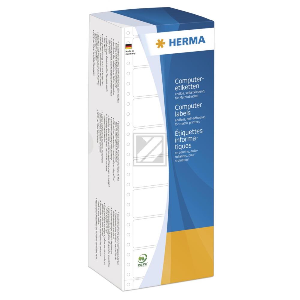 Herma Computeretiketten weiß 50,8 x 23 mm Papier matt Inh.12000 2-bahnig
