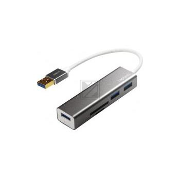 LogiLink USB 3.0 Hub, 3-Port mit Kartenleser