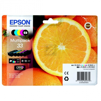 Epson Tintenpatrone with secure gelb, magenta, photo schwarz, schwarz, cyan (C13T33374021, T3337)