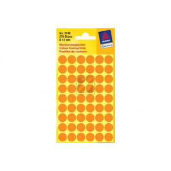 AVERY ZW. Markierungspunkte 12mm 3148Z orange 270 Stück