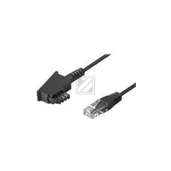 TAE Anschlusskabel 10 m, TAE-F Stecker an RJ45, schwarz
