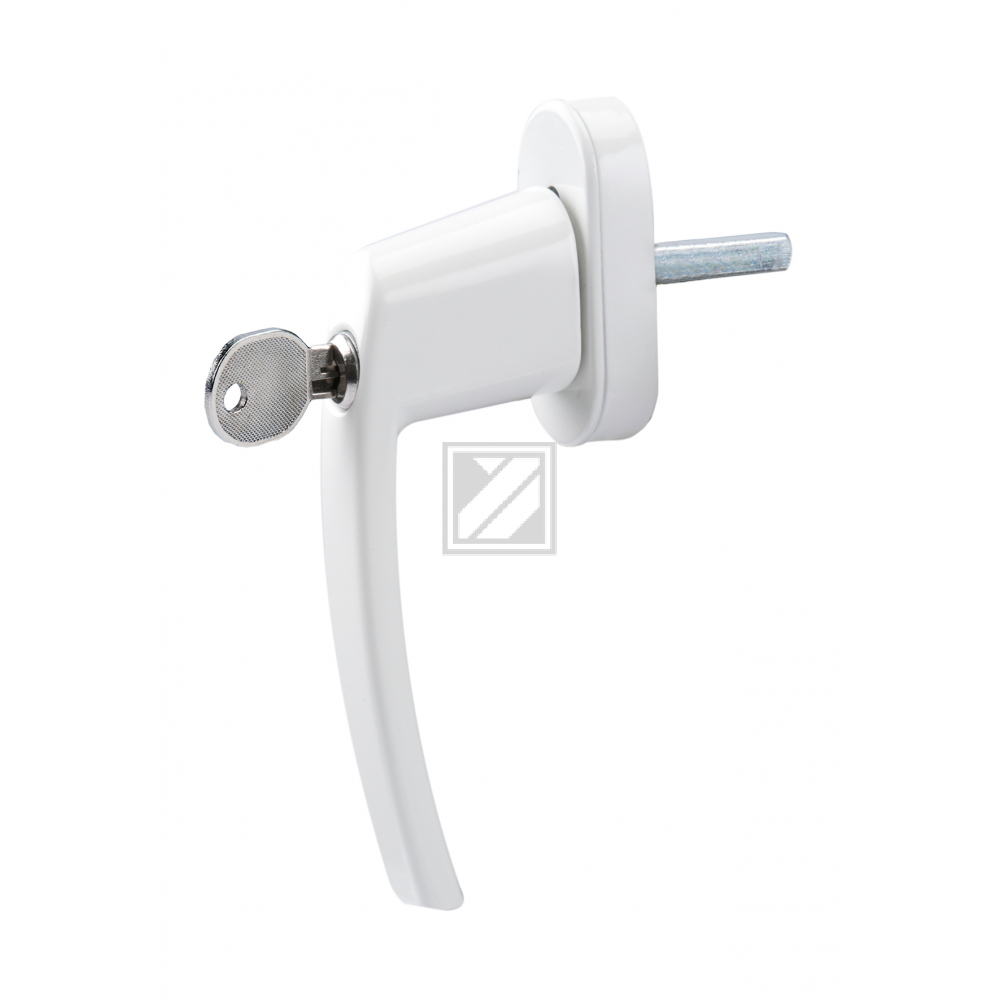 Olympia Fenstergriff mit Schloss weiß (5985)