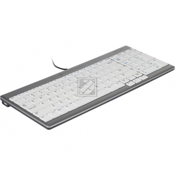 BNEU960SCDE BAKKER TASTATUR DE QWERTZ Ultraboard 960 weiss-silber mit Kabel