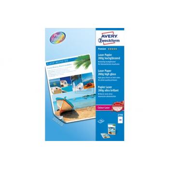 AVERY ZW. Laser Fotopapier A4 2798Z 200g, weiss 100 Blatt