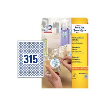 AVERY ZW. Etiketten 10mm L6019REV2 weiss 7875 Stück