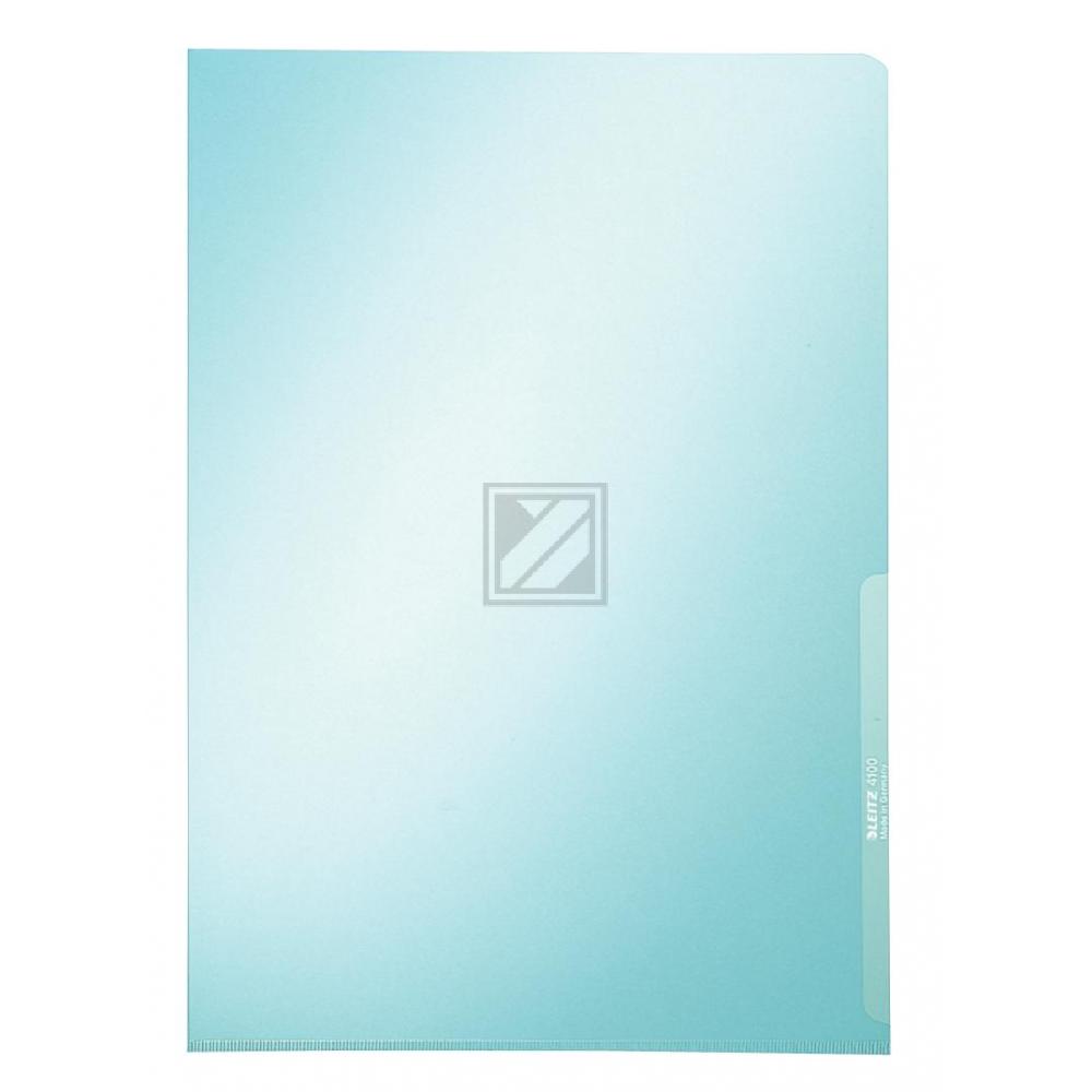 Leitz Sichthüllen A4 Premium PVC blau oben+rechts offen 0,15 mm