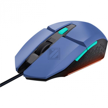 TRUST GXT109B FELOX GAMING MAUS BLAU 25067 6Tasten/USB/6400dpi/Kabel