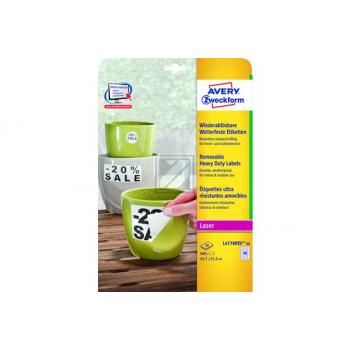 AVERY ZW. Folienetiketten 45,7x21,2mm L4778REV2 weiss,non-perm. 960 St./20 Bl.