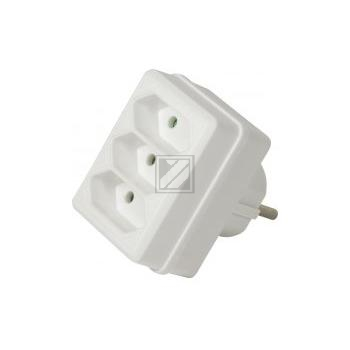 LogiLink Steckdosenadapter, 3x Euro, weiß