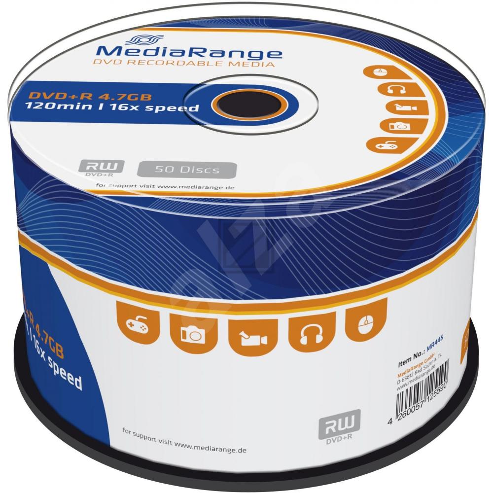 MEDIARANGE DVD+R 4.7GB 16x (50) CB MR445 Cake Box