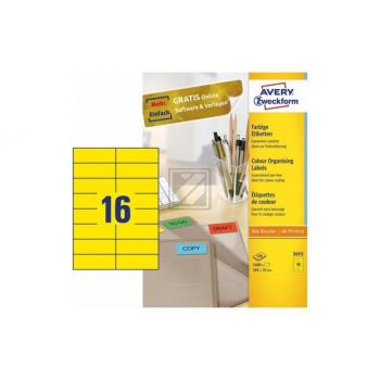 AVERY ZW. Etiketten 105x37mm 3455 Universal, gelb 100Bl./16St.