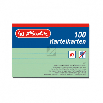 Herlitz Karteikarten A7 grün liniert Inh.100 (01150754)