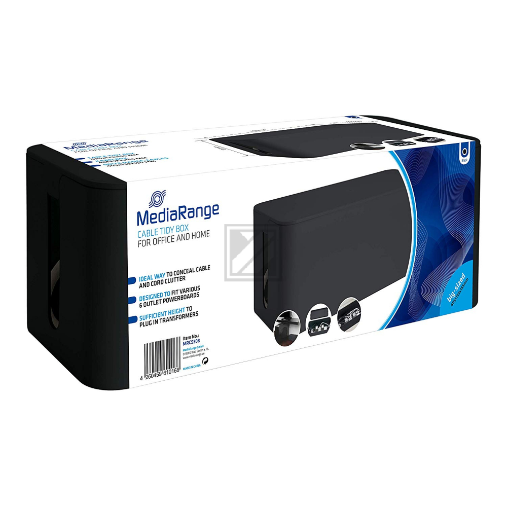 MEDIARANGE KABELBOX GROSS 405x133x155mm MRCS308 schwarz