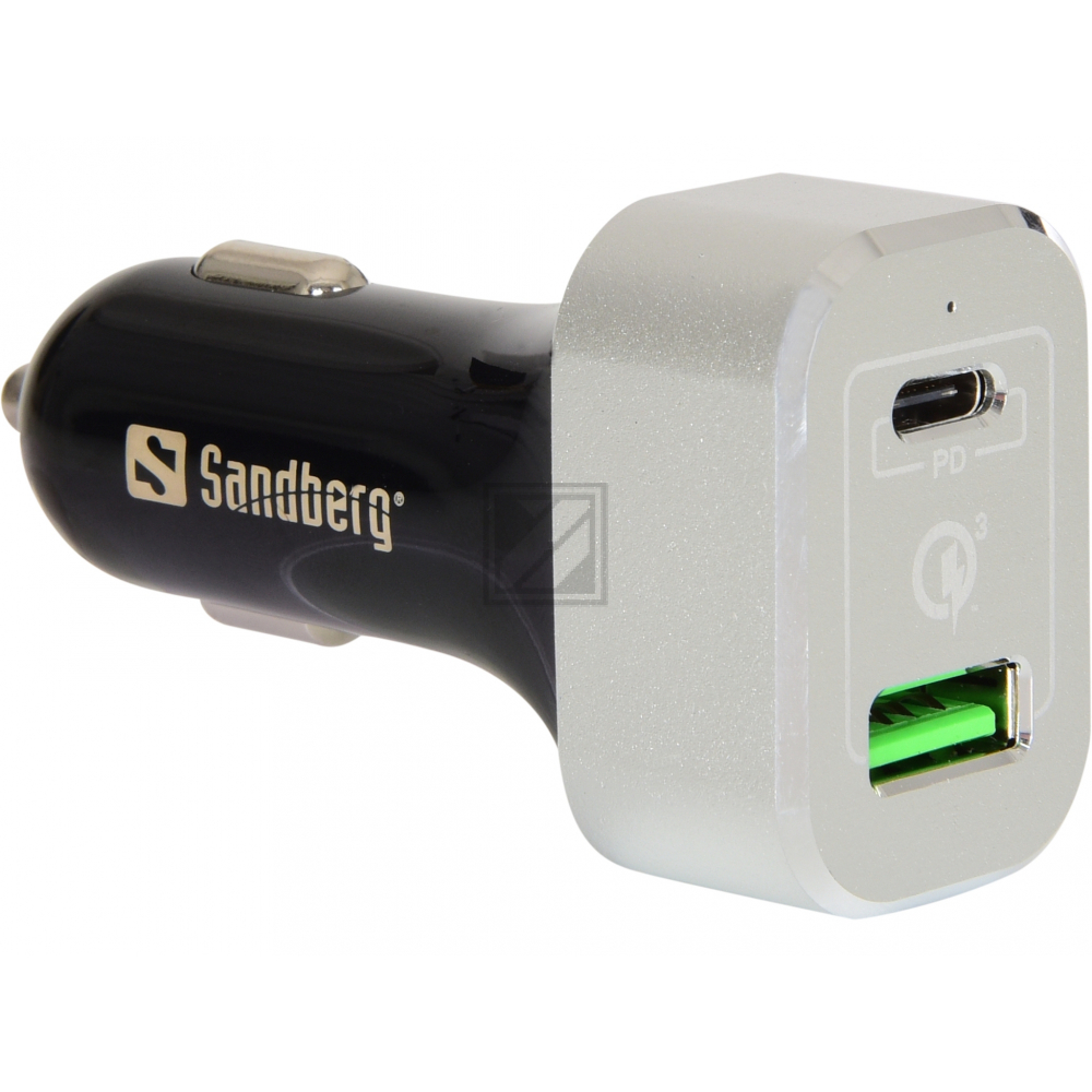 Sandberg Car Charger USB-C PD+QC3.0 63W