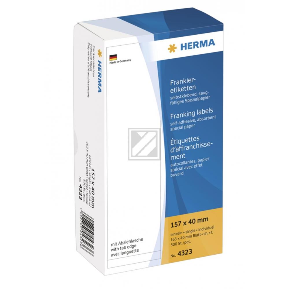 Herma Frankieretiketten weiß 157 x 40 mm einzeln mit Abziehlasche 500