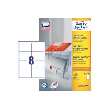 AVERY ZW. Etiketten 97×67,7mm 3660-200 weiss 1600 Stück