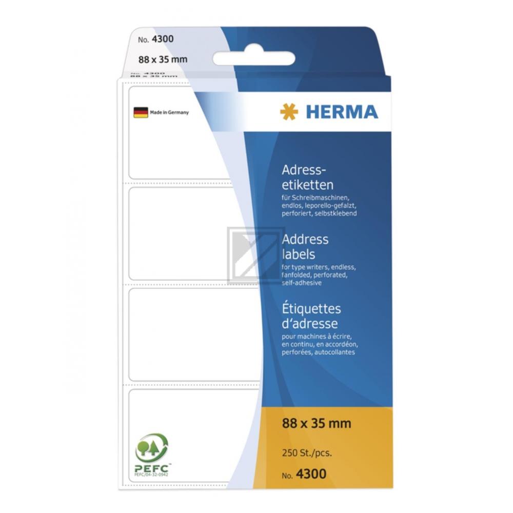 Herma Adressetiketten Zickzack weiß 88 x 35 mm Inh.250