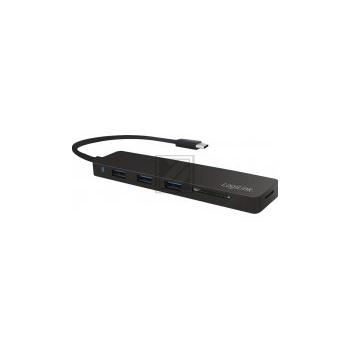 LogiLink USB-C 3.1 Hub, 3-Ports + Kartenleser, schwarz