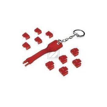 LogiLink RJ45 Port Blocker, 1 Schlüssel und 10 Schlösser