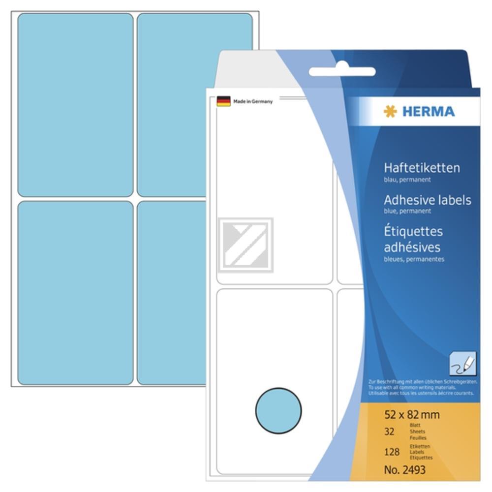 Herma Vielzwecketiketten blau 52 x 82 mm Papier matt Inh.128