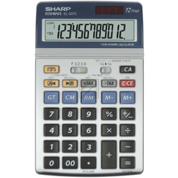 Sharp Tischrechner EL-337C 12-stellig solar/Batterie
