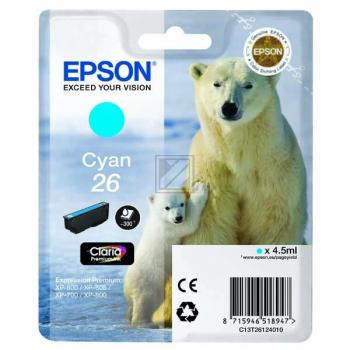 Epson Tintenpatrone cyan SC (C13T26124022, T2612)