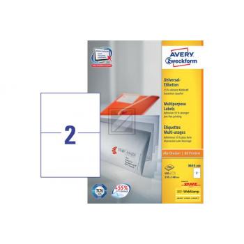 AVERY ZW. Etiketten 210×148mm 3655-200 weiss 400 Stück