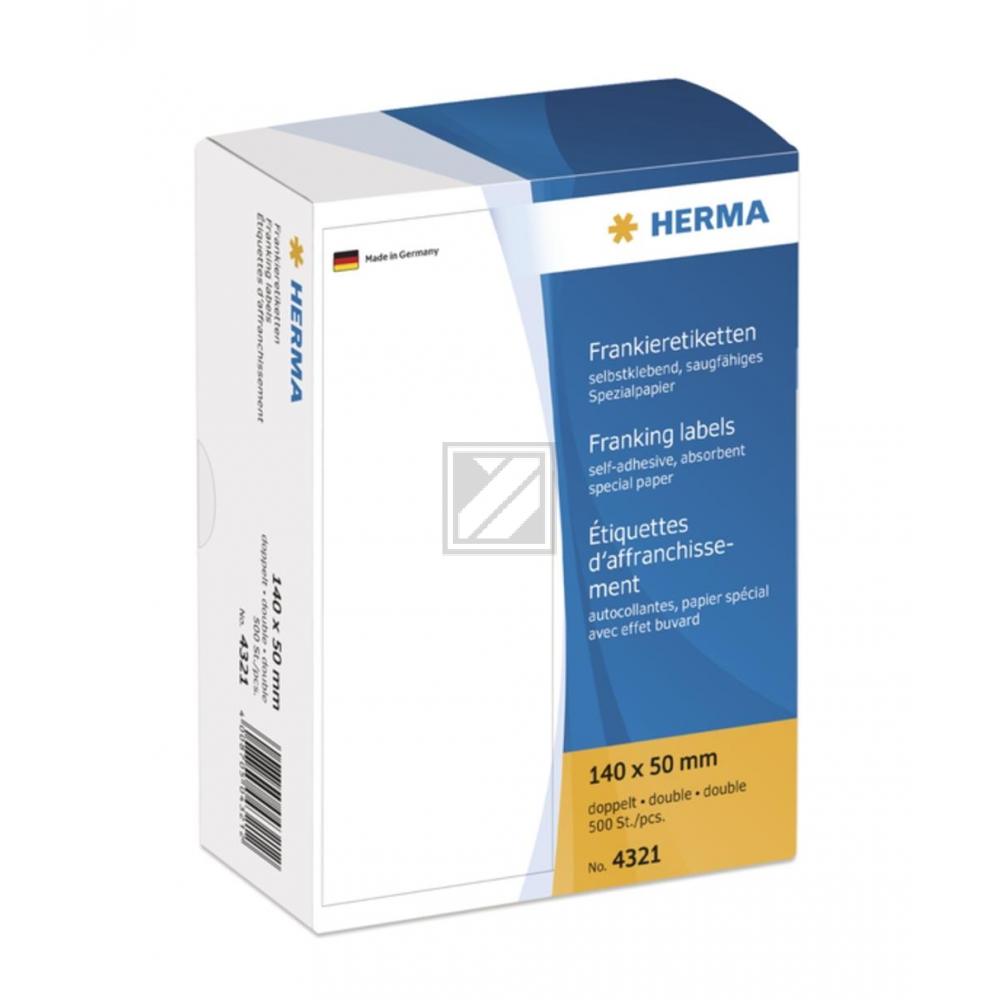 Herma Frankieretiketten weiß doppelt 140 x 50 mm Inh.500