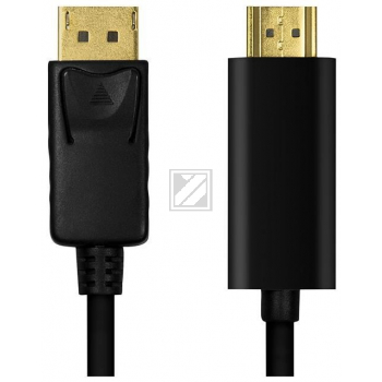 LogiLink DisplayPort Kabel, DP 1.2 zu HDMI 1.4, schwarz, 2 m