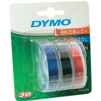 Dymo Prägeband weiß/schwarz, weiß/rot, weiß/blau (S0847750)