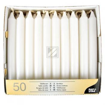 Papstar Tafelkerzen weiß Inh.50 ø 2,1 cm
