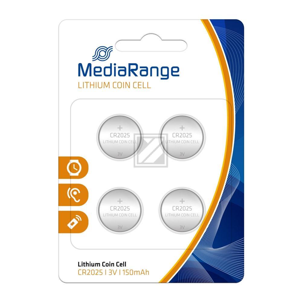 MEDIARANGE CR2025 BATTERIEN (4) 3V MRBAT131 Lithium Knopfzellen
