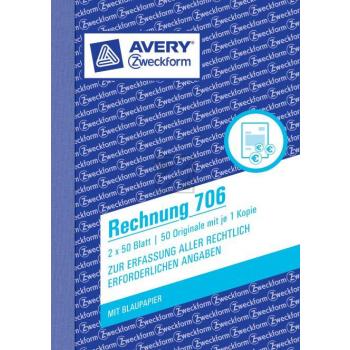 AZ Rechnungen 706 A6 hoch weiß Inh.2 x 50 Blatt Avery Zweckform