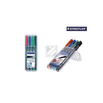 STAEDTLER Lumocolor permanent 1/2,5mm(B) 314 WP4 4 Farben ass.