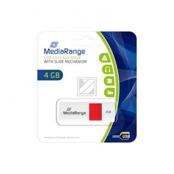 MEDIARANGE USB STICK 4GB ROT MR970 Schiebemechanismus