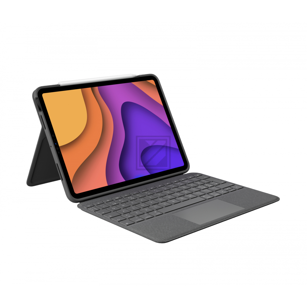 Logitech Folio Touch - Tastatur und Foliohülle - mit Trackpad - hinterleuchtet - Apple Smart connector - QWERTY - Spanisch - Oxford Gray - für Apple 10.9-inch iPad Air (4. Generation)