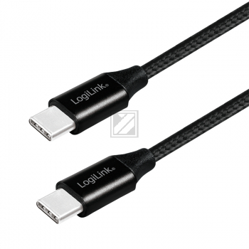 LogiLink USB Kabel, USB 2.0, USB-C zu USB-C 0,3 m, schwarz