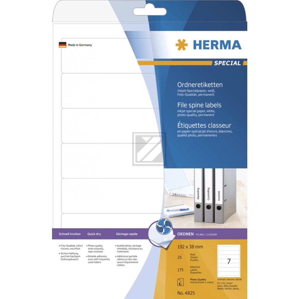 Herma Inkjet Ordneretiketten A4 weiß 192 x 38 mm Papier matt Inh.175