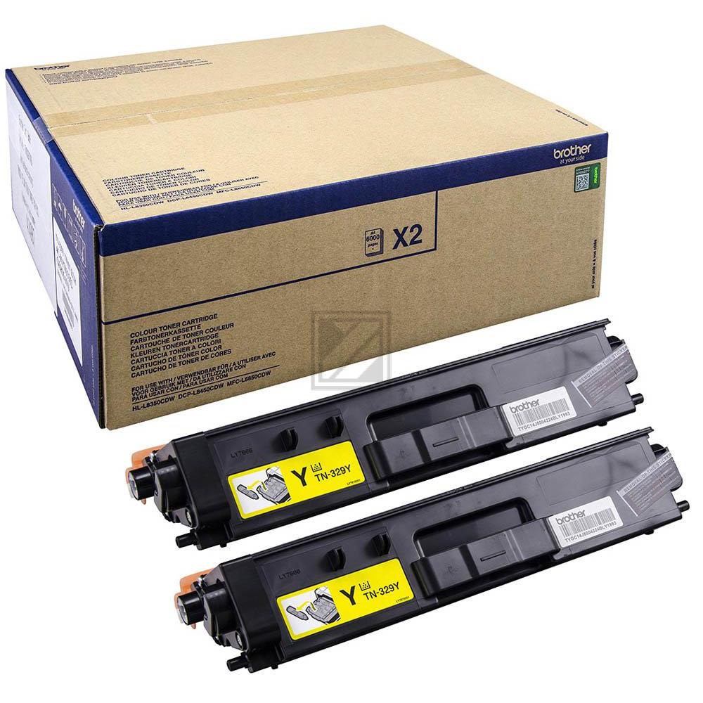 Brother Toner-Kit 2 x gelb HC plus (TN-329YTWIN)