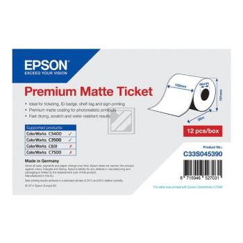 Epson Premium mattes Endlos-Ticket-Etikett weiß 12 Stück (C33S045390)