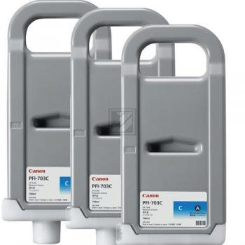 Canon Tintenpatrone 3 x cyan HC (2964B003, 3 x PFI-703C)