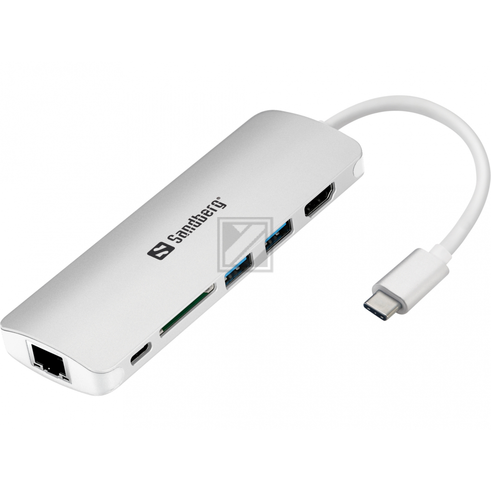 Sandberg USB-C Dock HDMI+LAN+SD+USB,61W