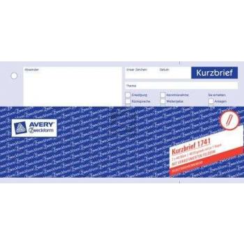 AZ Kurzbriefe 1741 A4 quer weiß/gelb Inh.2x40 Blatt Avery Zweckform