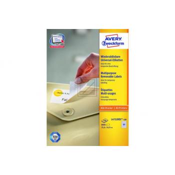 AVERY ZW. Universaletiketten 35,6x16,9mm L4732REV weiss,non-perm. 8000S./100B.