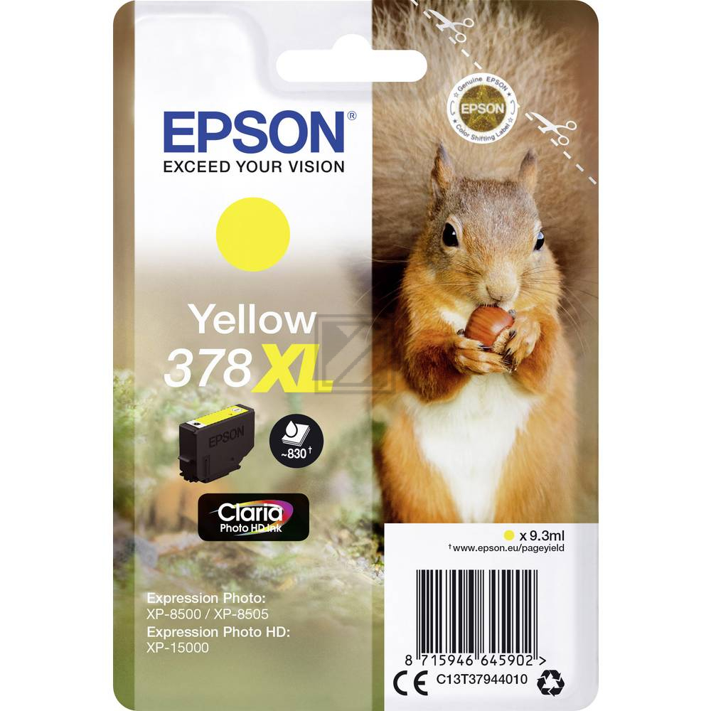 Epson Tintenpatrone gelb (C13T37844020, 378)